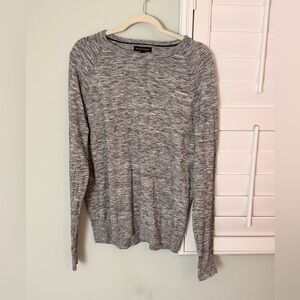 Banana Republic Marled Grey Crewneck Sweater Size Large Lightweight Cotton Blend